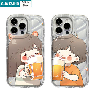 Suntaiho เคสไอโฟน ตลกน่ารักปลอกคู่ดื่มเบียร์รูปแบบเคสโทรศัพท…