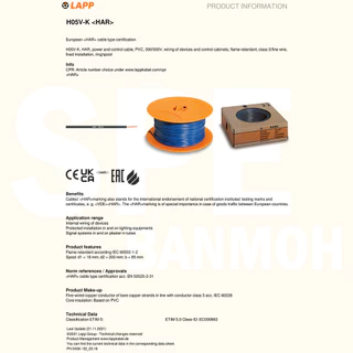 [ 100 เมตร ] LAPP H05V-K H07V-K สายไฟอ่อน Wiring Cable Lapp Kabel 300/500V 450/750V สายคอนโทรล ขนาด 0.5 0.75 1.0 1.5 ...