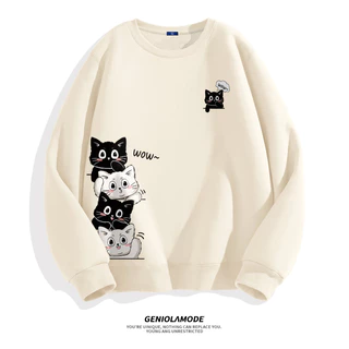 Sweatshirt เสื้อสเวตเตอร์ ผ้าสำลี แขนยาว ใส่สบาย สไตล์ญี่ปุ่น พร้อมส่ง!!!