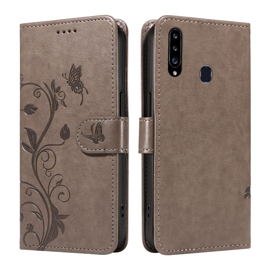 SAMSUNG หรูหราสําหรับsamsung Galaxy A21S A10S A20S A70 A70S A50 A50S A30S A40 A30 A20 A10 Apricot blossom Treeรูปแบบกระเป๋าสตางค์ช่องใส่การ์ดที่วางโทรศัพท์ขาตั้งฝาครอบ