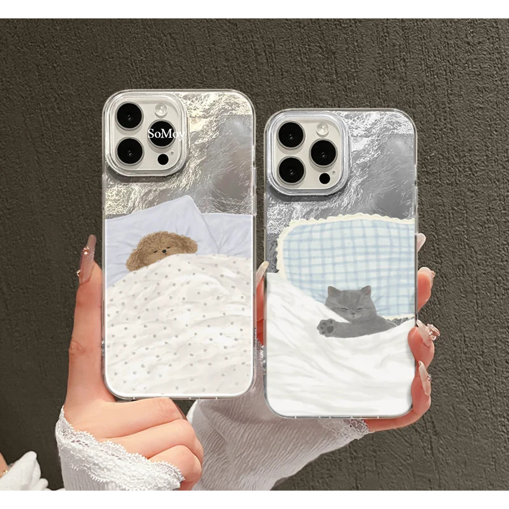 Couple phone case cat dog 11 12 13 Promax 14 15 plus 16 Pro phone case