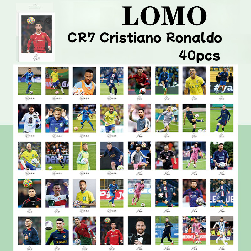 40pcs ฟุตบอลบาสเกตบอล star Lomo การ์ด Kobe CR7 Cristiano Ronaldo Stephen Curry Photocards Neymar LeB