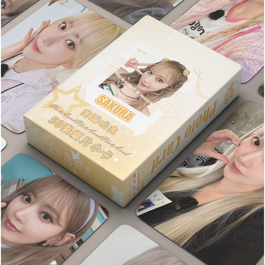 50-55pcs LE SSERAFIM เลเซอร์ HOLOGRAPHIC LOMO การ์ด Perfect Night EASY อัลบั้ม Sakura CHAEWON YUNJIN KAZUHA EUNCHAE Solo Photocards Lesserafim โฮโลแกรมโปสการ์ดพร้อมสต็อก SX