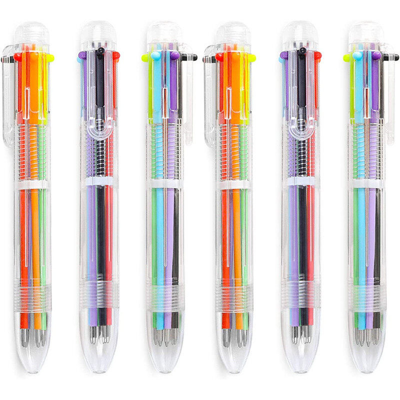 ปากกาลูกลื่นสลับสี แท่งใส ได้ 6 สี สไตล์ ปากกาลูกลื่นหกสี Ballpoint pen