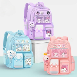 [TẶNG MÓC GẤU] Balo chống gù Melody Cinnamon Kurumi cho bé gái đi học tiểu học nhiều ngăn họa tiết đáng yêu