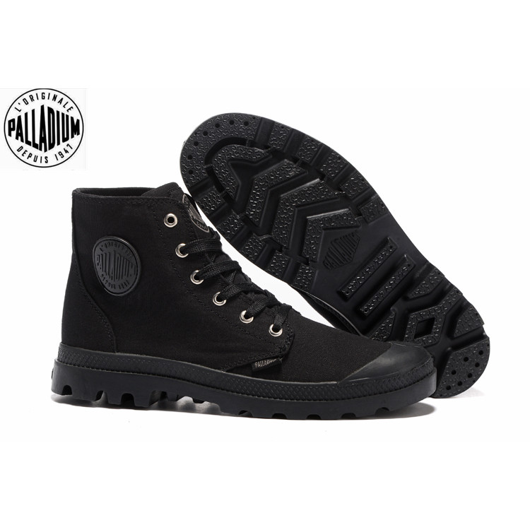 ของแท้ 100% PALLADIUM All Black Martin Boots รองเท้าผ้าใบสําหรับบุรุษและสตรี 35-45