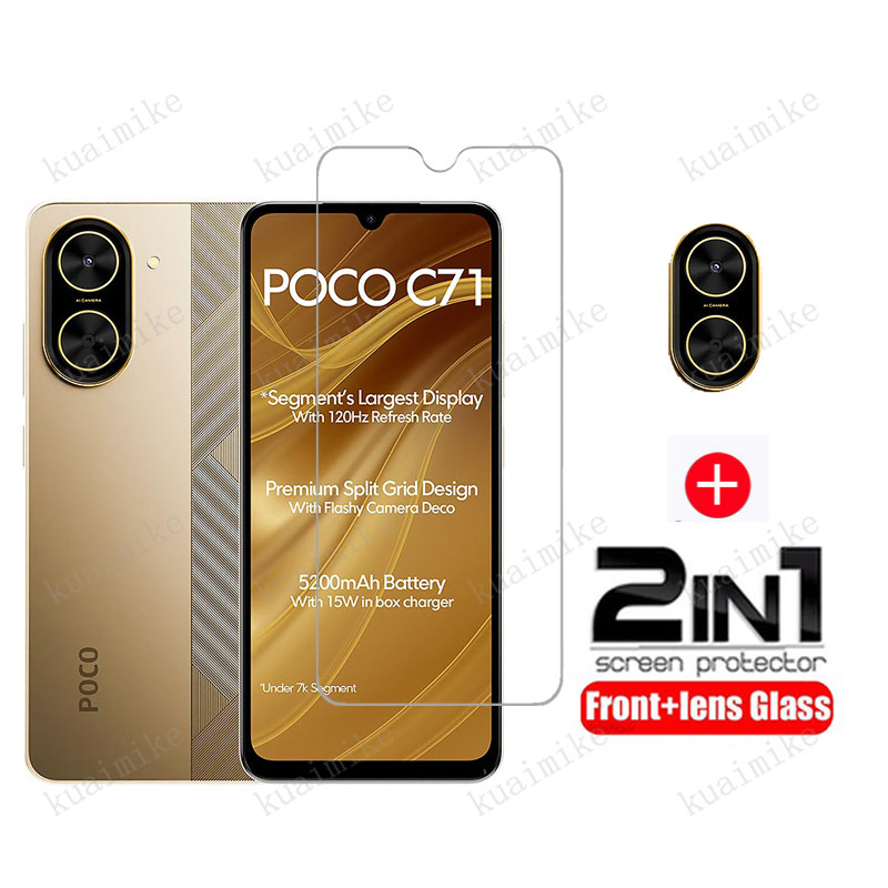 ฟิล์มกระจก POCO C71 ฟิล์มกระจกนิรภัยกันรอยหน้าจอ สำหรับ Xiaomi POCO C75 C65 C61 C40 F7 Ultra F6 F5 X
