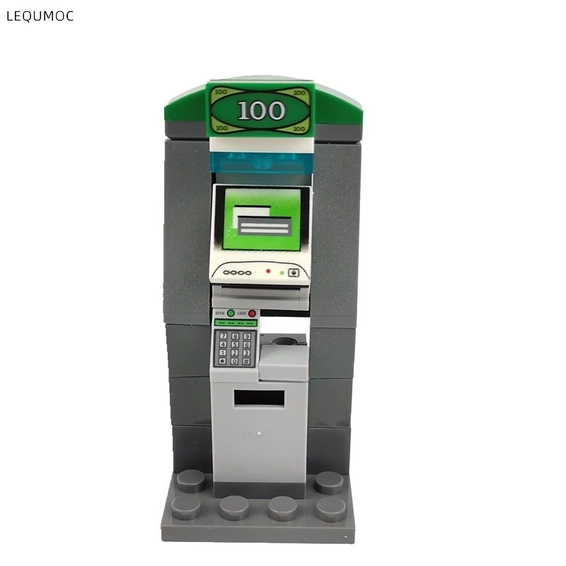 ชิ้นส่วนเลโก้ ชุดเครื่องถอน ATM ของเล่นบล็อกตัวต่อ