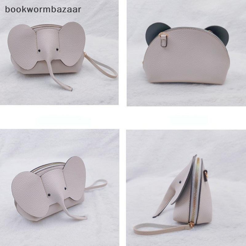 [BOK] แฟชั่นเกาหลีใหม่สีทึบหนัง PU กระเป๋าโทรศัพท์ Mini Elephant กระเป๋าสะพายข้างสุภาพสตรีน่ารักกระเป๋าลําลองสําหรับผู้หญิง [TH]