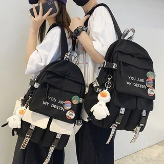 [กรุงเทพฯ เดลิเวอรี่]✿กระเป๋าเป้นักเรียน✿กระเป๋าเดินทางกระเป๋าเป้สะพายหลังความจุขนาดใหญ่ทุกการแข่งขันเวอร์ชั่นเกาหลีทุกการแข่งขันสาม @-