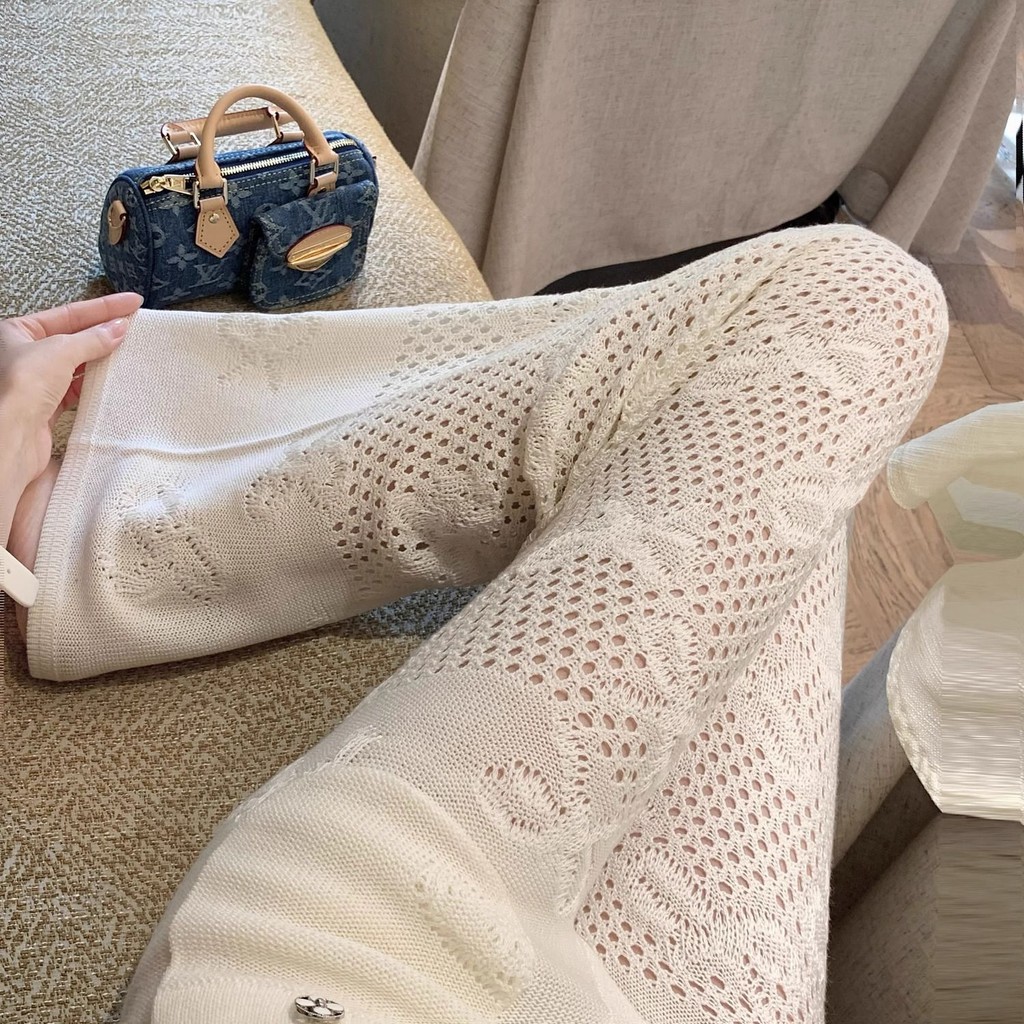 French Niche Design All-Match Casual Straight-Leg Pants 2025 สไตล์ใหม่แฟชั่น Slimmer ดูเอวสูงผ้าม่านสุภาพสตรีกางเกงพร้อมสต็อก
