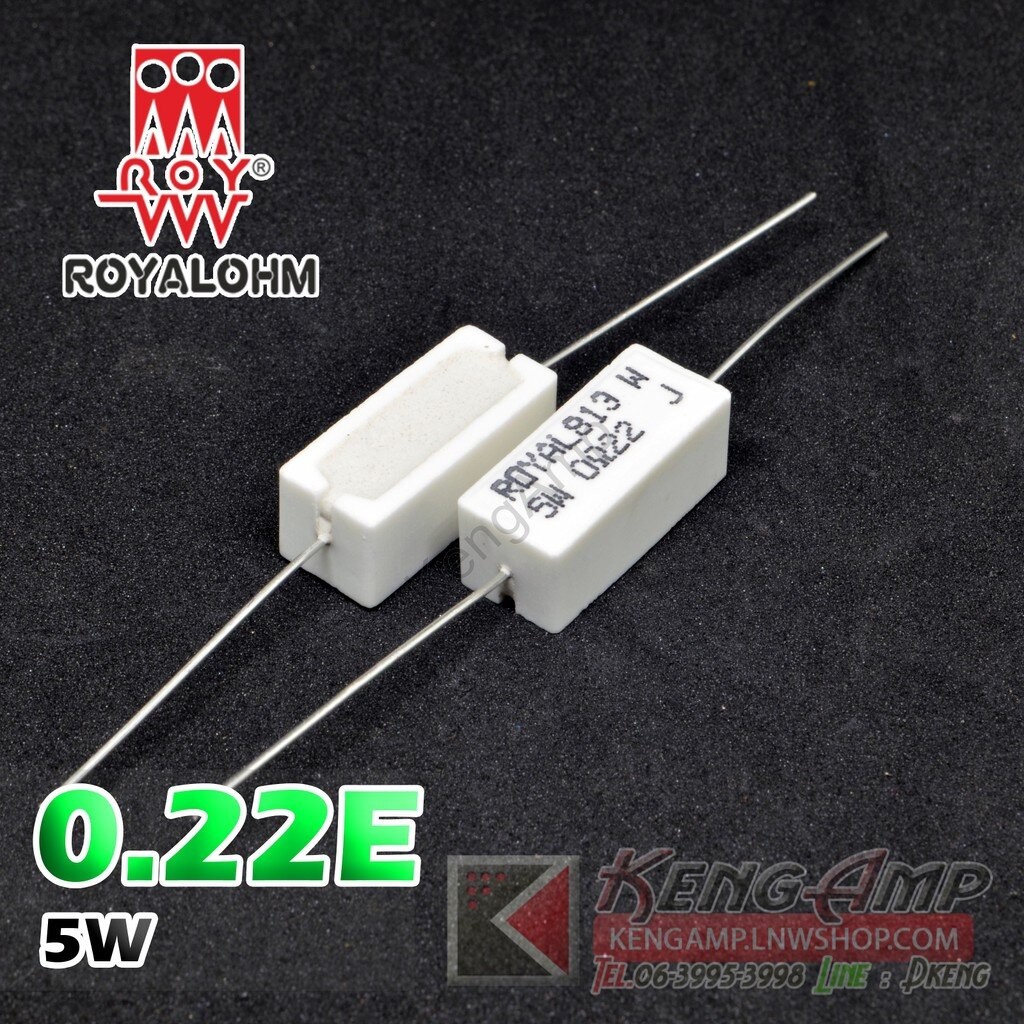 (10ตัว) [RES] R กระเบื้อง 5W Royal Ohm (Set โอห์ม)