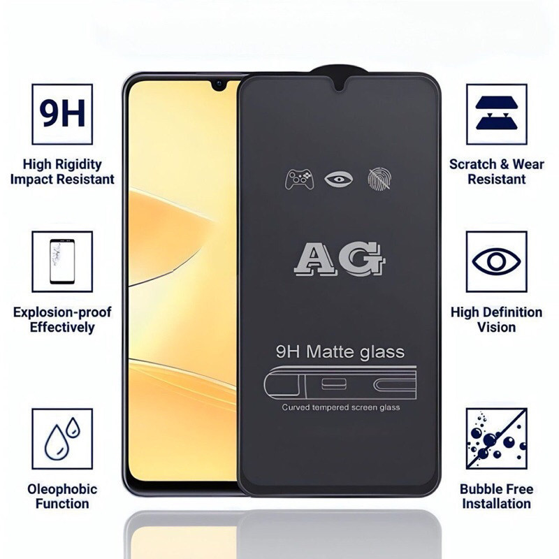 LAYAR Matte Glass 9H Oppo F9 F9 Pro F11 F11 Pro F15 F17 F17 Pro F19 F19 Pro F19 Pro Plus Anti-Scratc