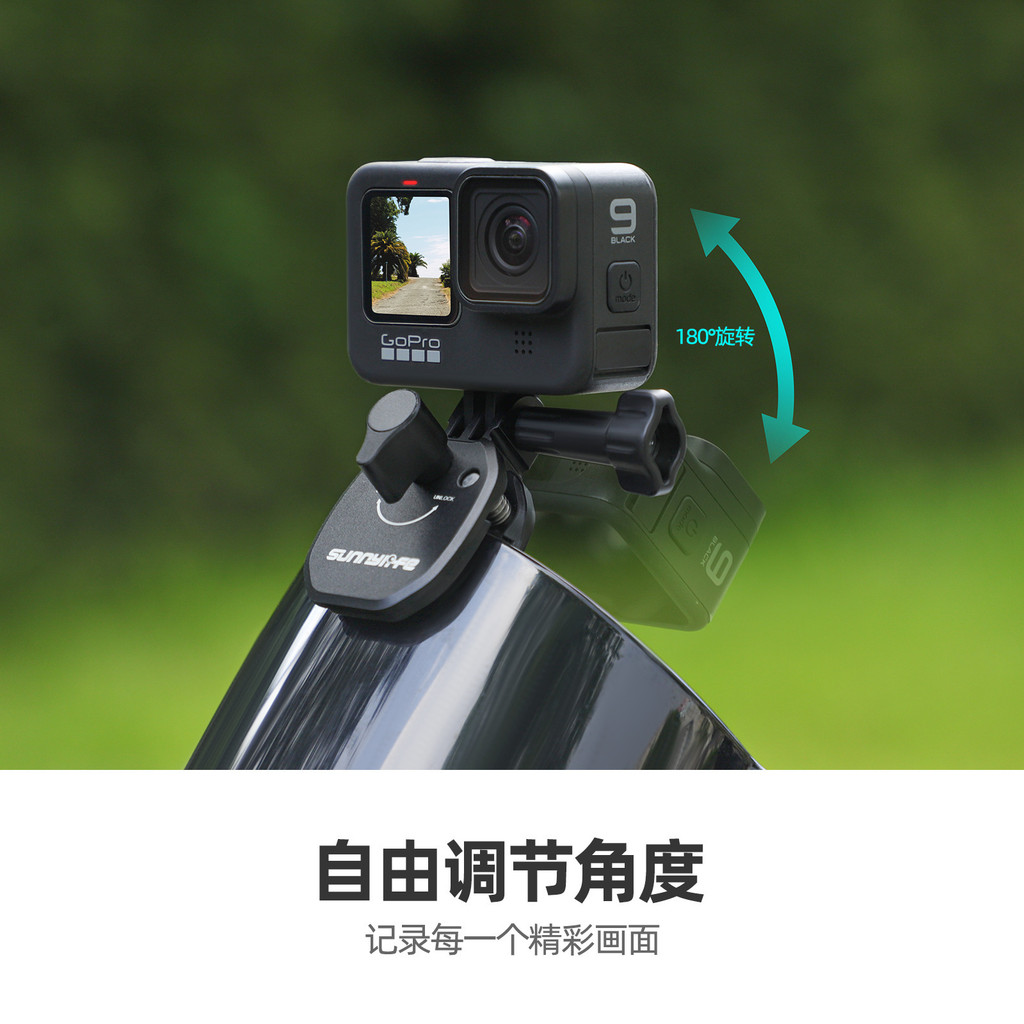 คลิปกระจกรถจักรยานยนต์สําหรับ DJI Action 5 Pro/GoPro13 12 11 10/กระเป๋า 3 กล้องกีฬาอลูมิเนียมสําหรับ Insta360 X4 Go 3S
