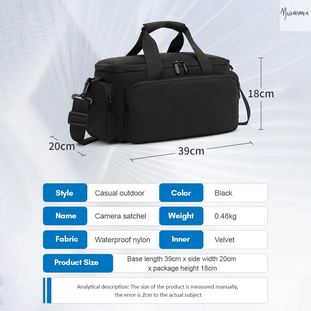 กระเป๋ากล้อง Travel Camera กระเป๋าสะพายกันน้ํา Shock-proof สําหรับกล้อง Mirrorless พร้อม Removab กระเป๋ากล้อง Muswn-1