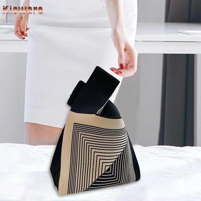 Kloware ผู้หญิงถัก Tote กระเป๋าน้ําหนักเบากระเป๋าเดินทางกระเป๋าหญิงเปิด Top Handle กระเป๋าไหล่กระเป๋าสําหรับทํางานฤดูหนาวกลางแจ้ง