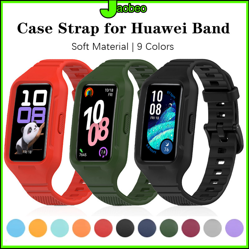 เคส+สาย for Huawei Band 10 / Huawei Band 9 / Huawei Band 8 7 สายซิลิโคนป้องกันหน้าจอ for Samsung Galaxy Fit 3