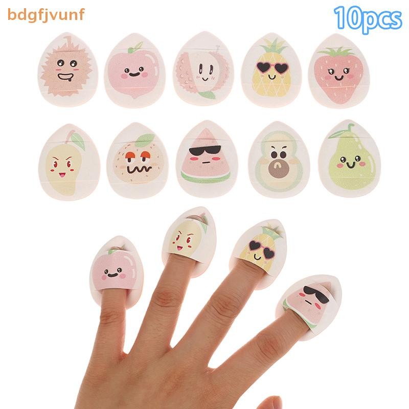 BDGF 10PCS มินิผลไม้รูปแบบนิ้วมือฟองน้ําพัฟขนาดเล็ก Air Cushion Powder Face Foundation คอนซีลเลอร์ B