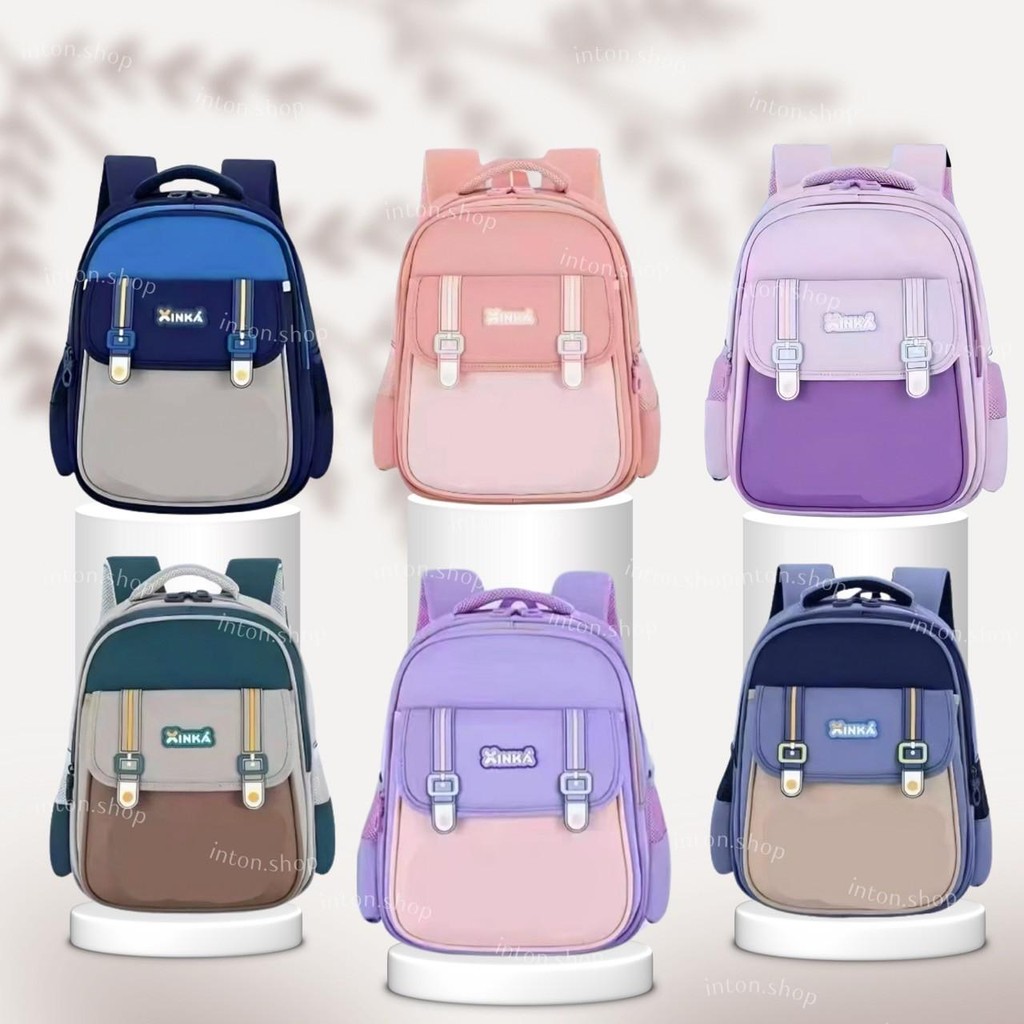 กระเป๋าเป้สะพายหลัง กระเป๋านักเรียนน้ำหนักเบา ขนาด 15 นิ้ว มี 6 สี น่ารัก เป้เด็กประถม ลายการ์ตูนน่ารัก ต้อนรับเทอมใหม่