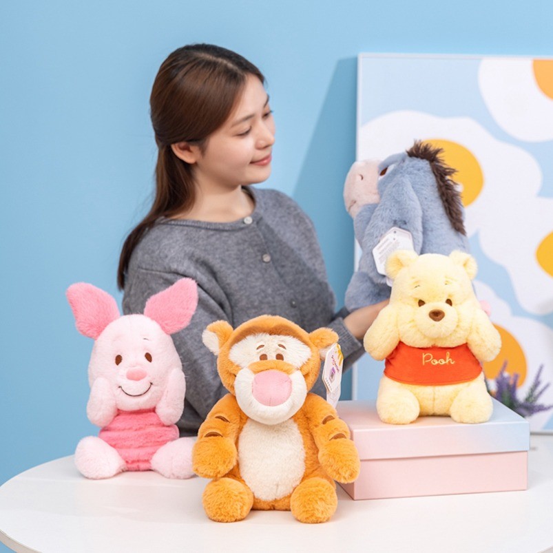 25 ซม.ตุ๊กตาของเล่น Tigger Piglet Eeyore Pooh Bear ตุ๊กตาผ้ากํามะหยี่ของเล่นวันเกิดวาเลนไทน์ของขวัญค