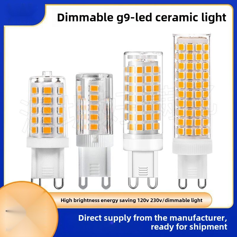 [อุปกรณ์เสริม 110V/220V] G9LED โคมไฟข้าวโพดหรี่แสงได้ 10W เซรามิค 120V American Standard G9 หลอดไฟ l