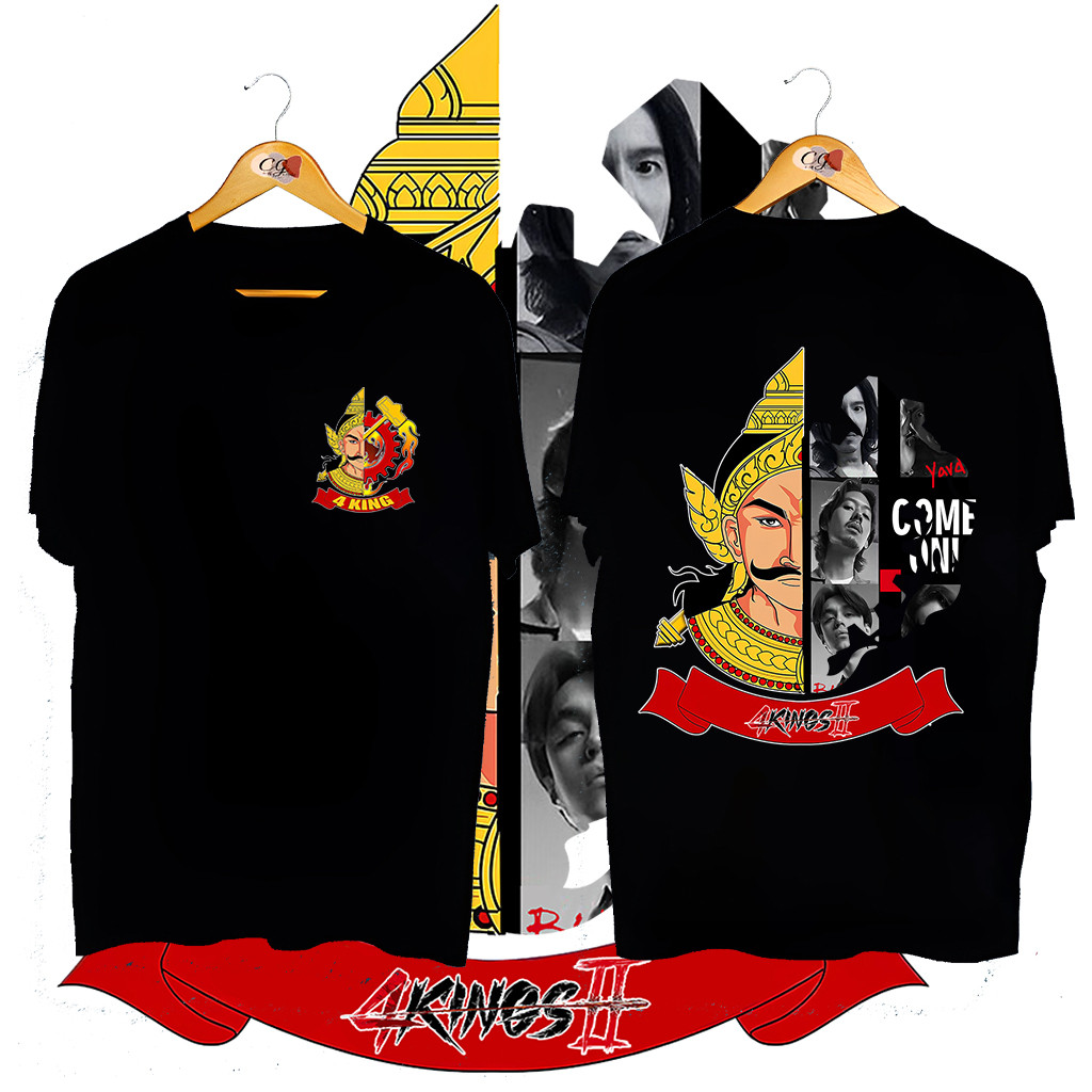 4 Kings 2 เสื้อยืดแขนสั้น สีดำ/ขาว