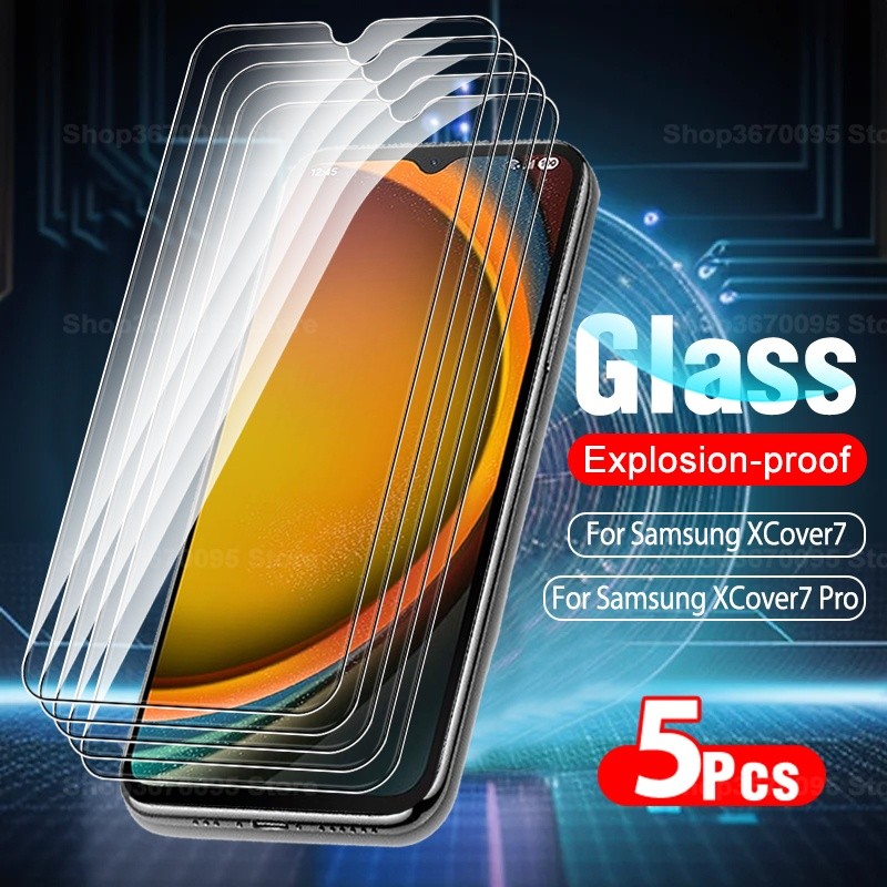 5 ชิ้นกระจกด้านหน้าสําหรับ Samsung XCover7 Pro ป้องกันหน้าจอฟิล์มนิรภัย GalaxyXCover7 Pro XCover6 Pr