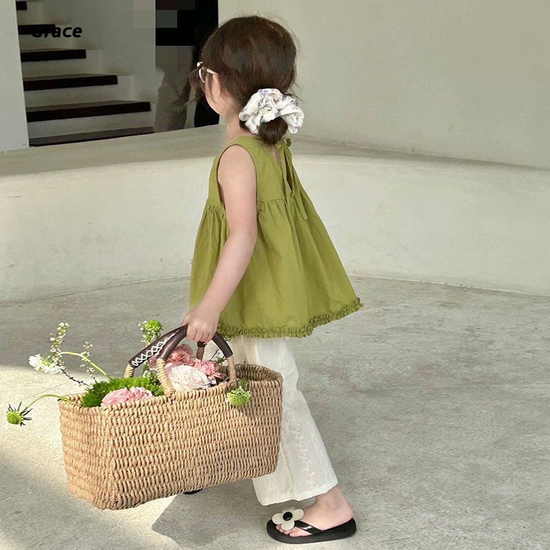 [Grace] ในสต็อก🔥ชุดเด็กผู้หญิง 3-8 ขวบ เนื้อผ้าฝ้าย กันยุง แห้งเร็ว ใส่เล่นสวนสาธารณะ..GR1095 # - รูปที่ 3