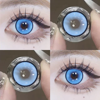 JEWELENS 1 คู่อะนิเมะคอสเพลย์คอนแทคเลนส์สีสีฟ้านักเรียนฮาโลวีน Softlens