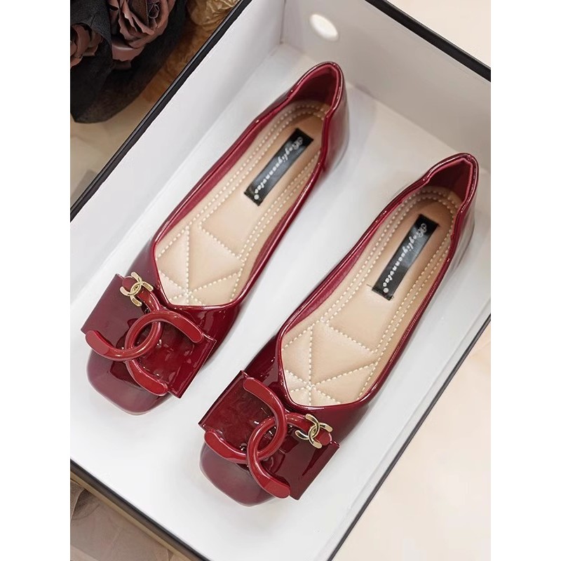 999รองเท้าสลิปเปอร์หนังสีแดงรุ่นปี 2025 BE - SPEEDBE - SPEEDBACK - 32 A