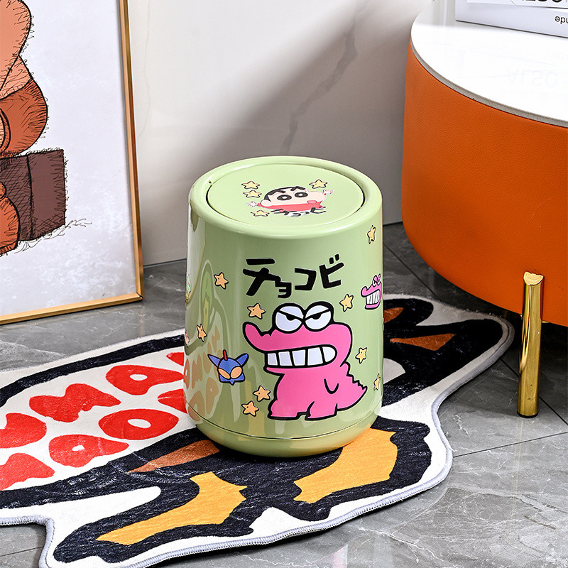 ในสต็อก ถังขยะ 30 ลิตร ถังขยะ ถังขยะ ecoco ถังขยะเครยอนชินจังพร้อมฝาปิด