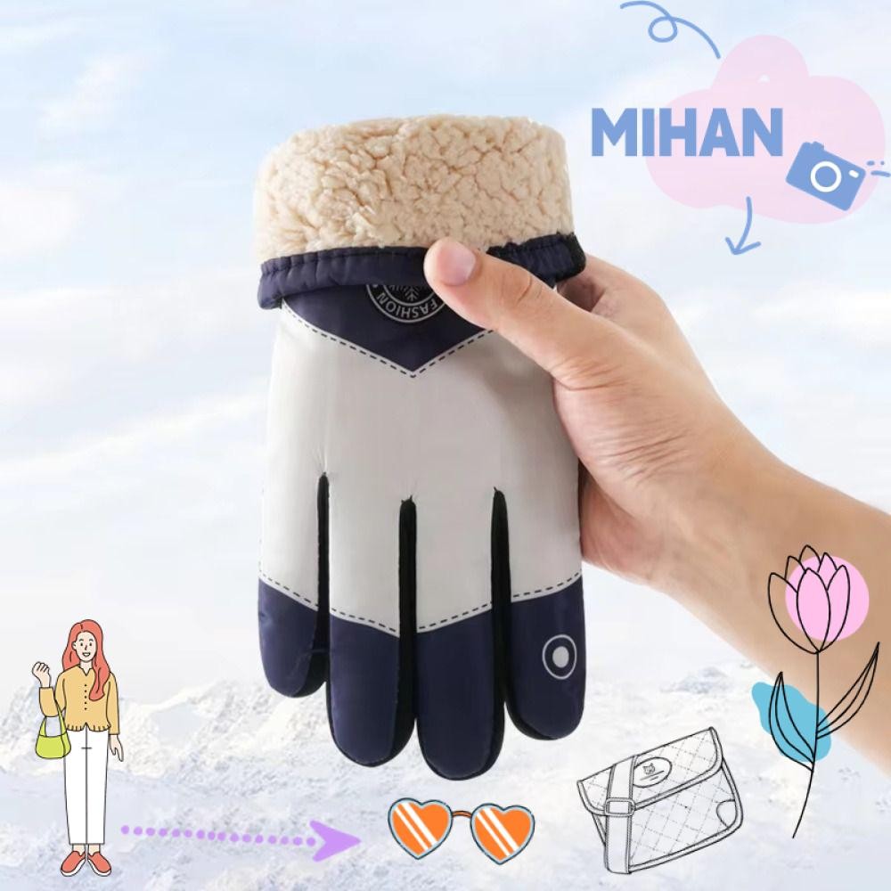 เดือน ถุงมือสกี, ถุงมือหิมะหน้าจอสัมผัสตุ๊กตาโพลีเอสเตอร์กันลื่น, ถุงมือขี่หน้าจอสัมผัสกันน้ําที่ทนทาน เล่นสกี