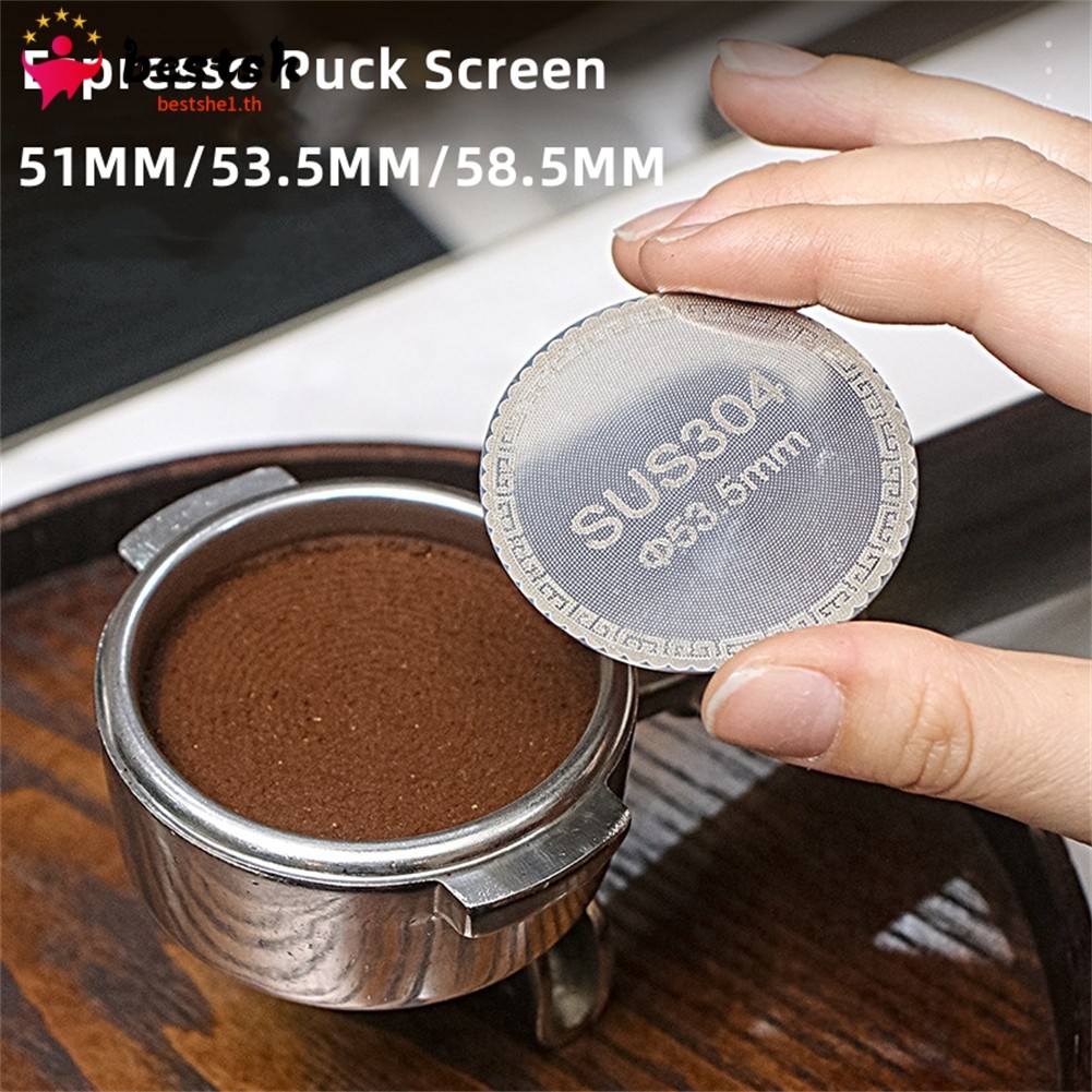Bestshe❤️51 53 58 มม.Espresso Puck Screen Double Layer Coffee Portafilter ตะกร้าตัวกรอง