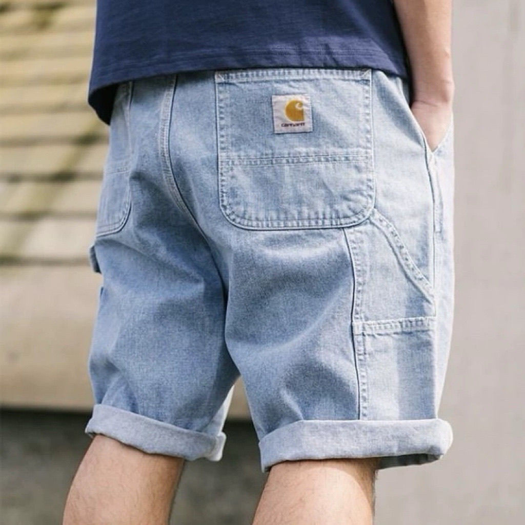 กางเกงยีนส์ขาสั้นผู้ชาย Carhartt WIP, กางเกงกีฬาหลวมสบายๆอินเทรนด์