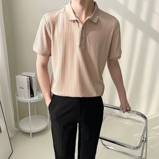 มี 8 สี เสื้อโปโลชาย เสื้อคอปกระบายอากาศได้ดี เกาหลีแฟชั่นฤดูร้อน เสื้อยืดผู้ชาย polo