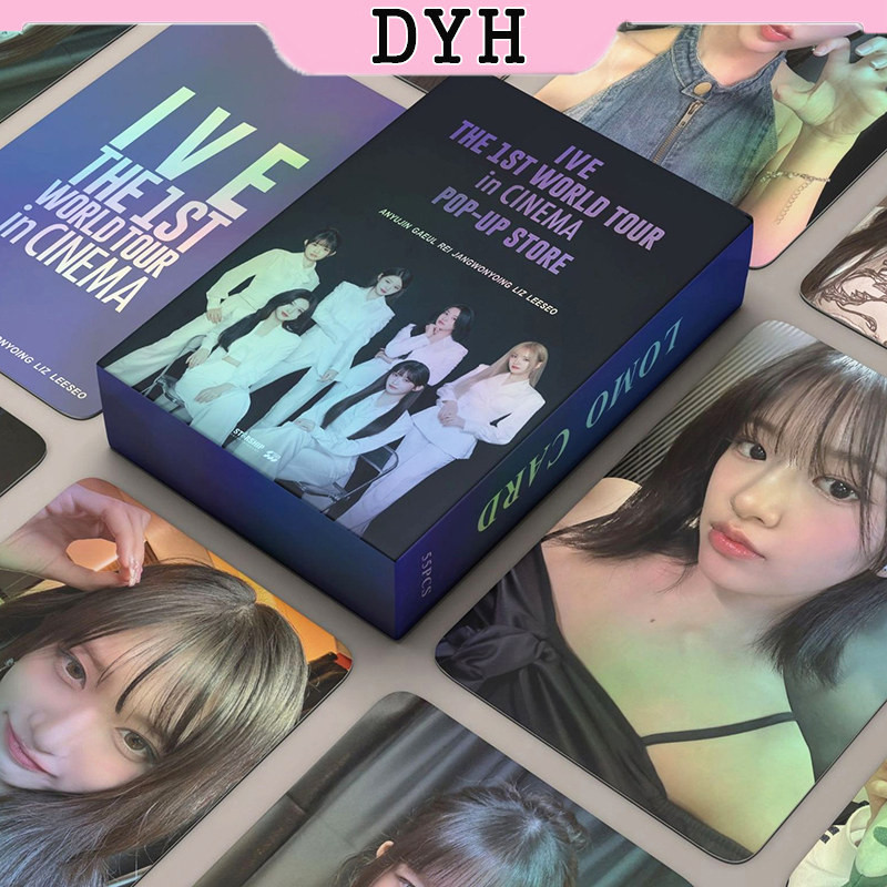 55 ชิ้น/กล่อง IVE เลเซอร์การ์ด Photocards WORLD TOUR CINEMA Holographic การ์ด LOMO อัลบั้ม KPOP