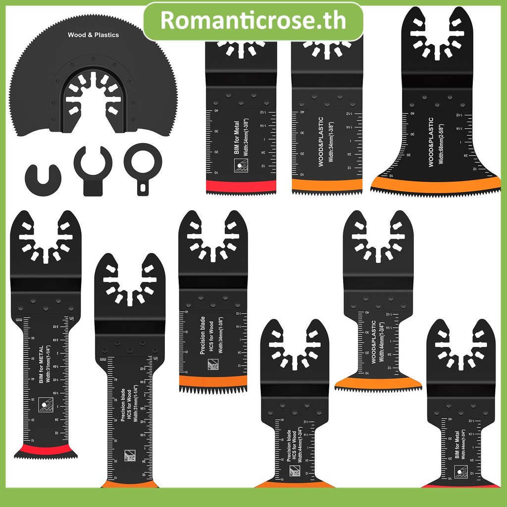 10 ชิ้นใบเลื่อยสั่น Bimetal Oscillating Multitool ใบมีดที่แม่นยําตัดกว้าง Arc ใบเลื่อยตรง SHOPSKC0699