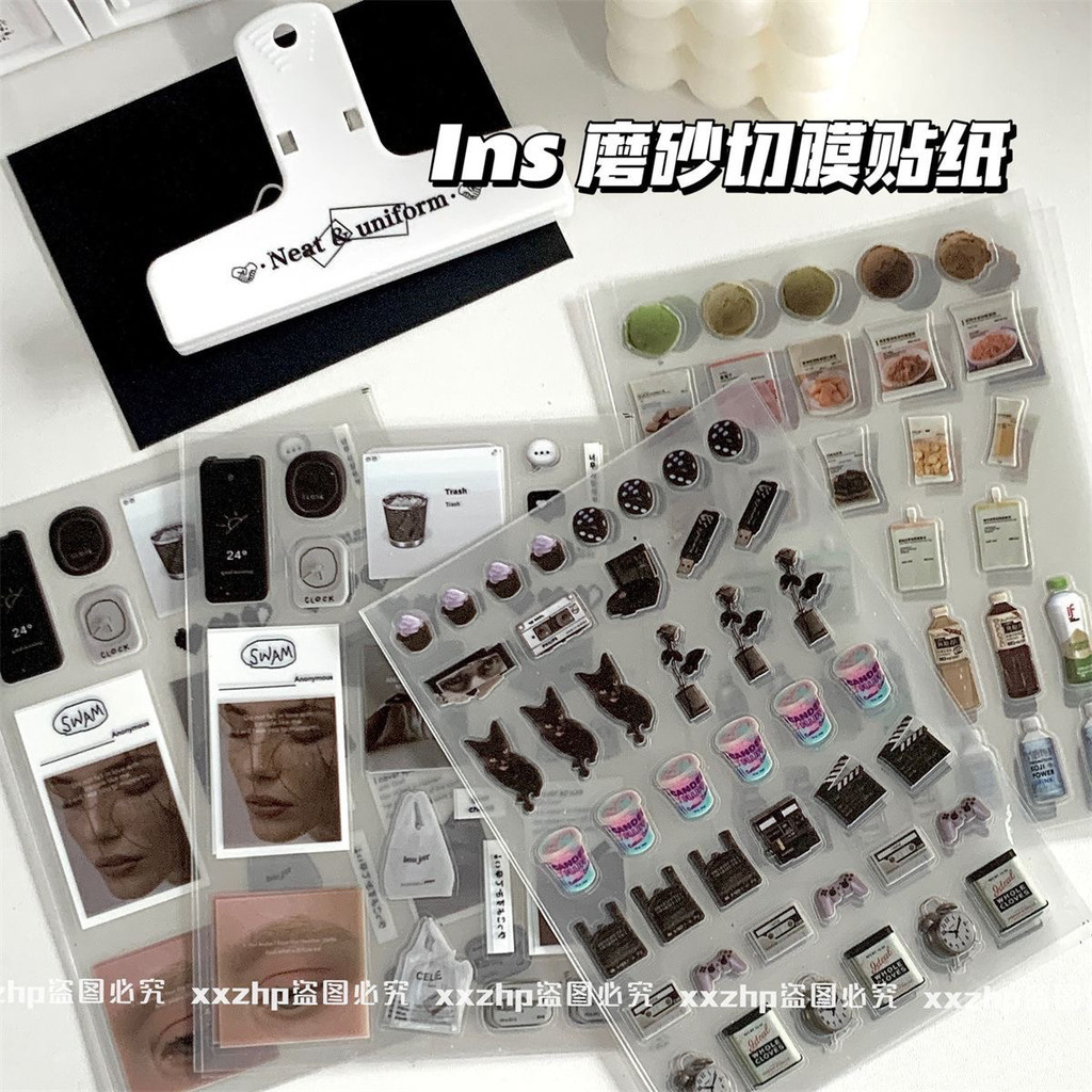 [Koo Ka] High-value Cut Film Stickers Star Double Transparent Stickers การ์ตูนคู่มือเลเซอร์วัสดุน่ารักราคาถูกตกแต่งโบราณ Early Casual