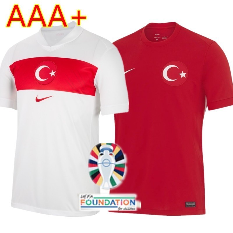 พัดลมรุ่น S-2XL คุณภาพสูงตุรกี Home Away Jersey 24/25 UEFA ฟุตบอลฟุตบอลฟุตบอลเสื้อฟุตบอล