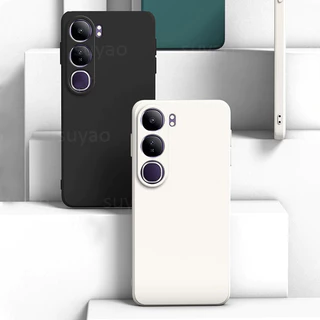 สําหรับVivo X300 Pro V60 Lite V50 Y200 Y19S 5G 2024 โทรศัพท์กรณีSoft TPUยางสแควร์เกราะปลอกVivoY200 VivoV60 VivoY19S V40 กันกระแทกคลาสสิกตรงขอบปกหลัง