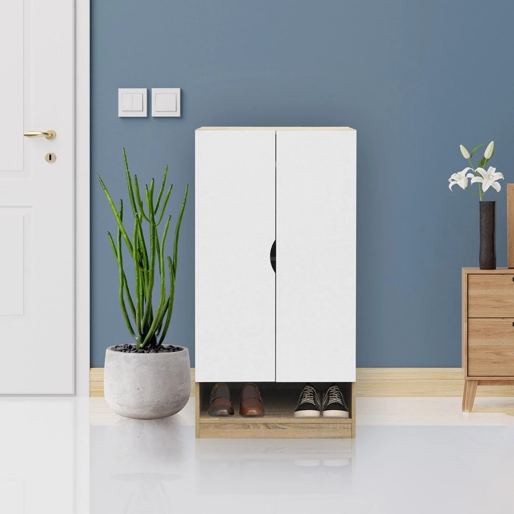 Koncept Furniture ตู้รองเท้า รุ่น Preem สีไม้อ่อน (60x40x120 ซม.) แบรนด์ KONCEPT FURNITURE
