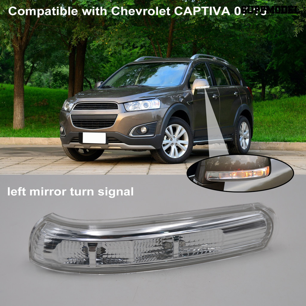 Suppmodel กระจกมองข้างซ้าย Bright ไฟเลี้ยวกระจกมองหลังสําหรับ Chevrolet-Captiva 2007-2016