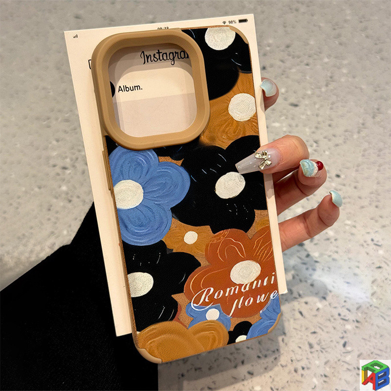 ดอกไม้ภาพวาดสีน้ํามันสร้างสรรค์สีสันสดใสสําหรับ Apple 16promax/15/14/13promax เคสโทรศัพท์ 11/12Promax 7/8plus Xsmax รวมทุกอย่างปกอ่อนป้องกันการล่มสลาย