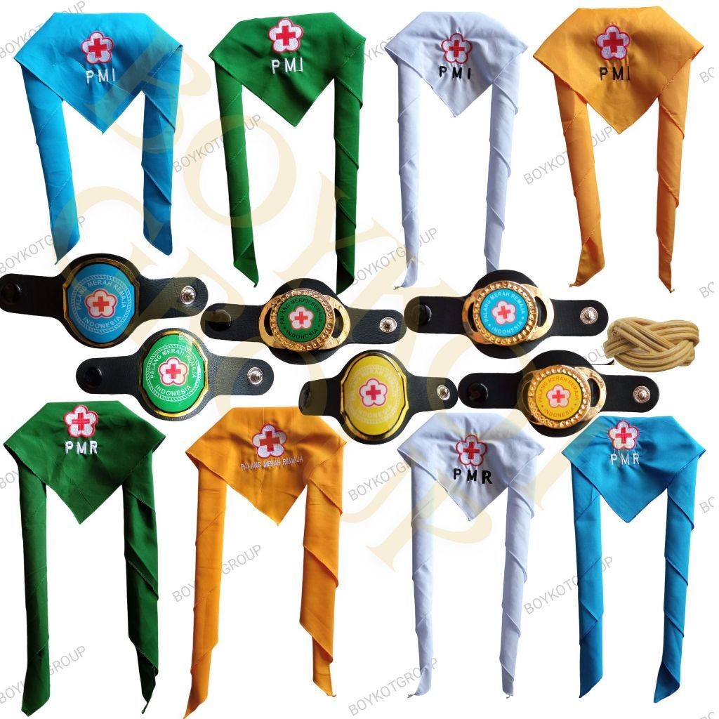 แพ็คเกจผ้าพันคอ PMI / งานปัก PMR + ห่วงผ้าพันคอ / ผ้าพันคอคอ PMI / เม็ดปัก PMR