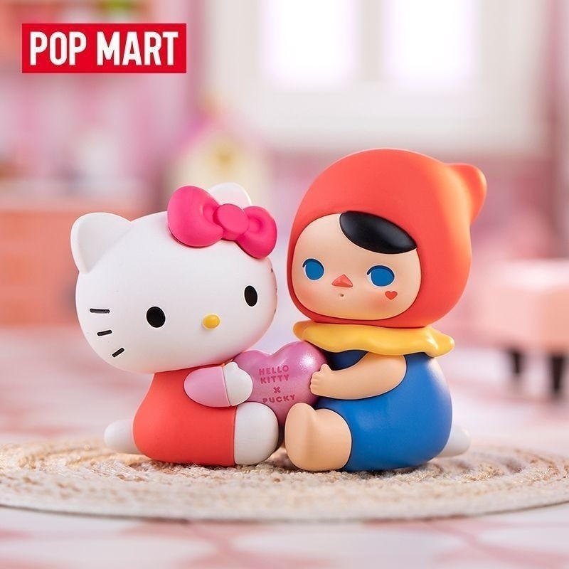 POP Mart pucky x Sanrio Family Series Blind Box Handmed ของขวัญวันเกิดเครื่องประดับของเล่นอินเทรนด์