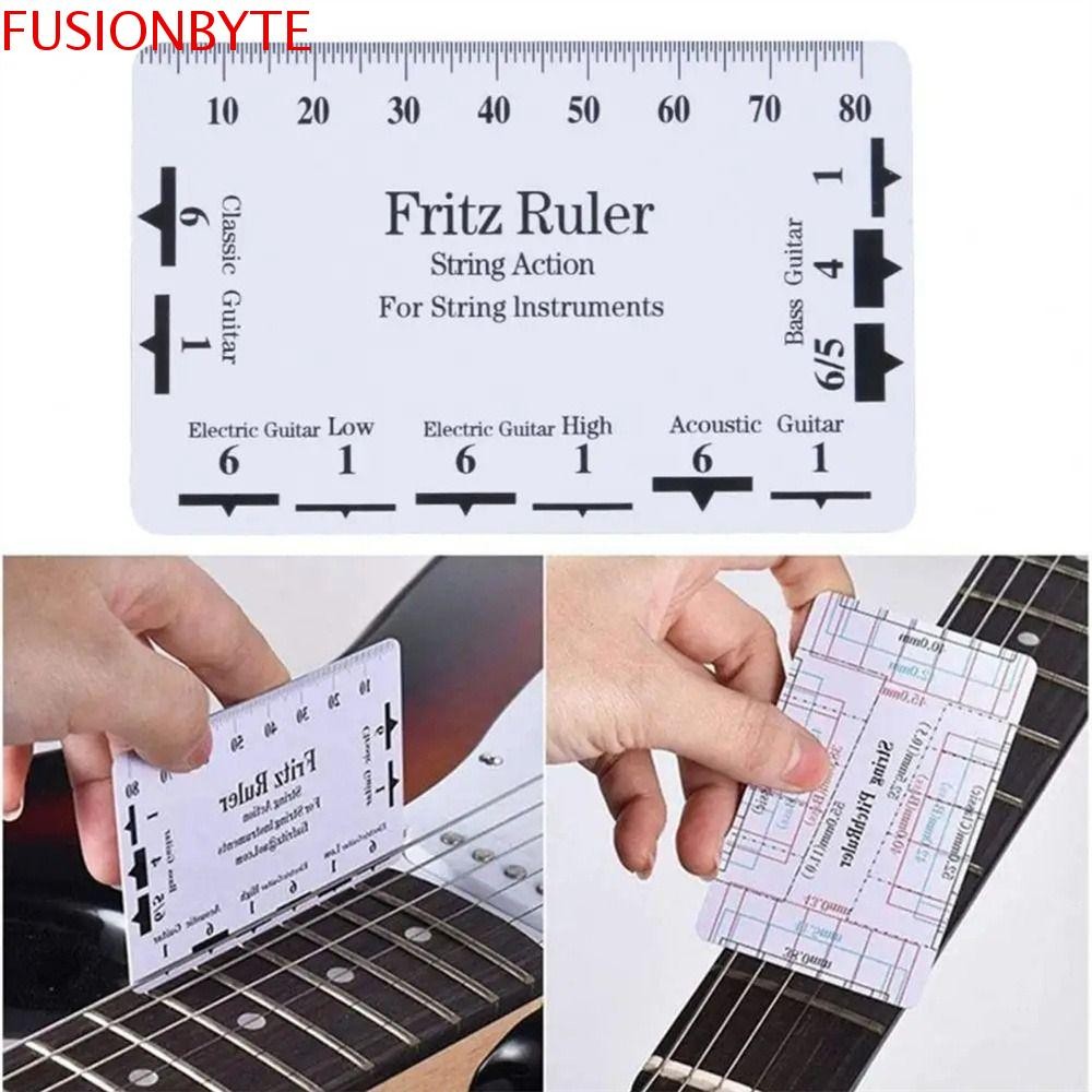Fusionbyte String Pitch Ruler, Guitar Strings Luthier Tools ไม้บรรทัดกีตาร์, ซ่อมเครื่องมือไม้บรรทัดการ์ด Compact Action Gauge ไม้บรรทัด Ukulele Bass