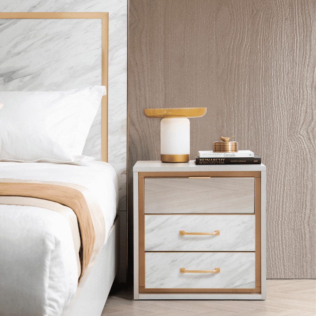 SB Design Square ตู้ข้างเตียง รุ่น Kamaria สีขาว (50x40x50 ซม.) แบรนด์ POSH ATELIER