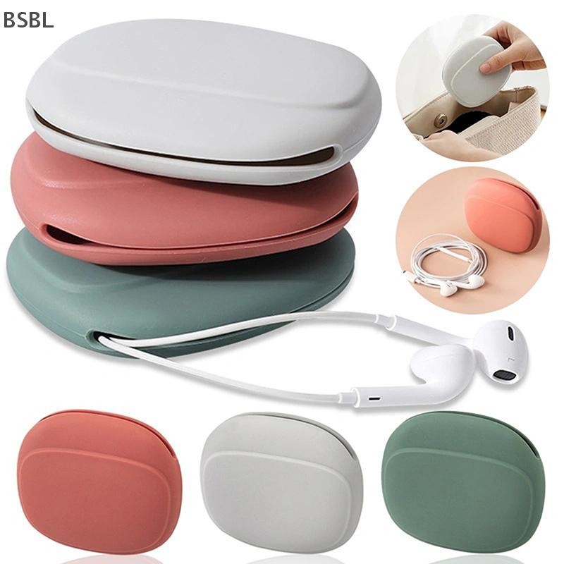 Bsbl กล่องเก็บสายเคเบิลข้อมูลแบบพกพาซิลิโคนหูฟังกระเป๋า al ที่ชาร์จโทรศัพท์กล่องเก็บสายเคเบิลข้อมูล BL