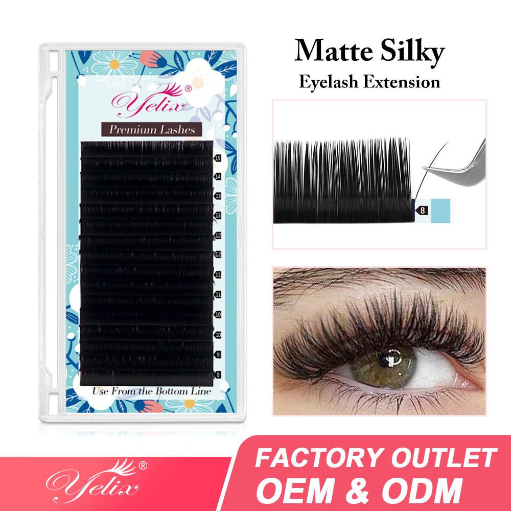 Yelix ขนตาปลอม ขนมิงค์ เนื้อแมตต์ สีดํา หนา 0.05 มม. ดูเป็นธรรมชาติ