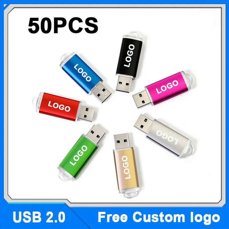 Wholesale  50PCSFree custom logoUSB Flash Drive Pen Drive to usb 256MB 1GB 2GB 4GB 8GB 16GB 32G  64G